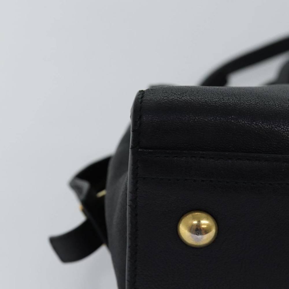 SAINT LAURENT Cavass Chic Mini Hand Bag Leather 2way Black 311222 Auth yk12857 - Picture 10 of 16